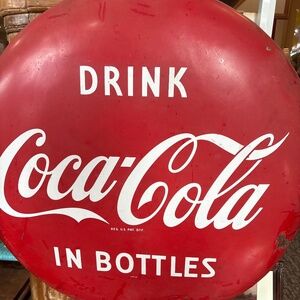 36“ HUGE Vintage Authentic 1950’s Coca Cola Sign
